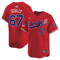 Men's Dodgers 2024 Independence Day Vapor Premier Limited Jersey - All Stitched - Red, Vin Scully