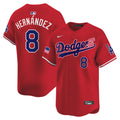 Men's Dodgers 2024 Independence Day Vapor Premier Limited Jersey - All Stitched - Red, Kike Hernandez
