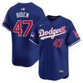 Men's Dodgers 2024 Independence Day Vapor Premier Limited Jersey - All Stitched - Royal, Joe Biden