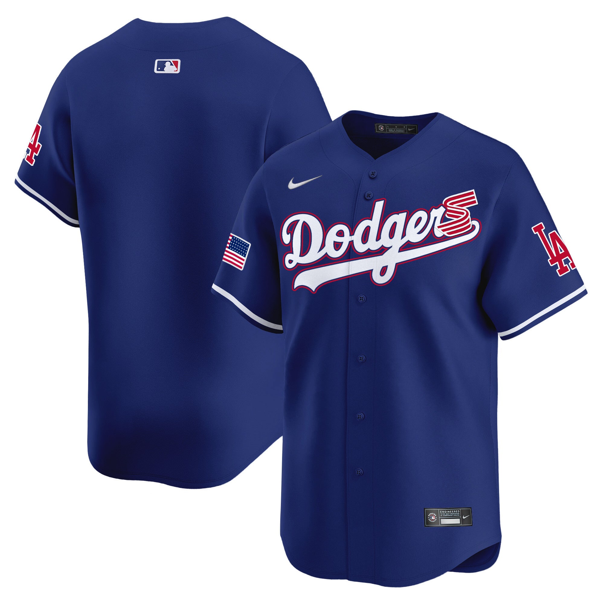 Men's Dodgers 2024 Independence Day Vapor Premier Limited Jersey - All Stitched - Royal, Team