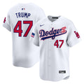 Men's Dodgers 2024 Independence Day Vapor Premier Limited Jersey - All Stitched - White, Donald Trump