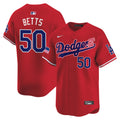 Men's Dodgers 2024 Independence Day Vapor Premier Limited Jersey - All Stitched - Red, Mookie Betts