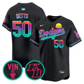 Men's Dodgers 2024 Los Angeles City Style Vapor Premier Limited Jersey V2 - All Stitched - Black, Mookie Betts