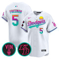 Men's Dodgers 2024 Los Angeles City Style Vapor Premier Limited Jersey V2 - All Stitched - White, Freddie Freeman