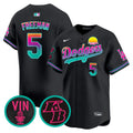 Men's Dodgers 2024 Los Angeles City Style Vapor Premier Limited Jersey V2 - All Stitched - Black, Freddie Freeman