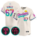 Men's Dodgers 2024 Los Angeles City Style Vapor Premier Limited Jersey V2 - All Stitched - Cream, Vin Scully