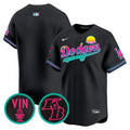 Men's Dodgers 2024 Los Angeles City Style Vapor Premier Limited Jersey V2 - All Stitched - Black, Team