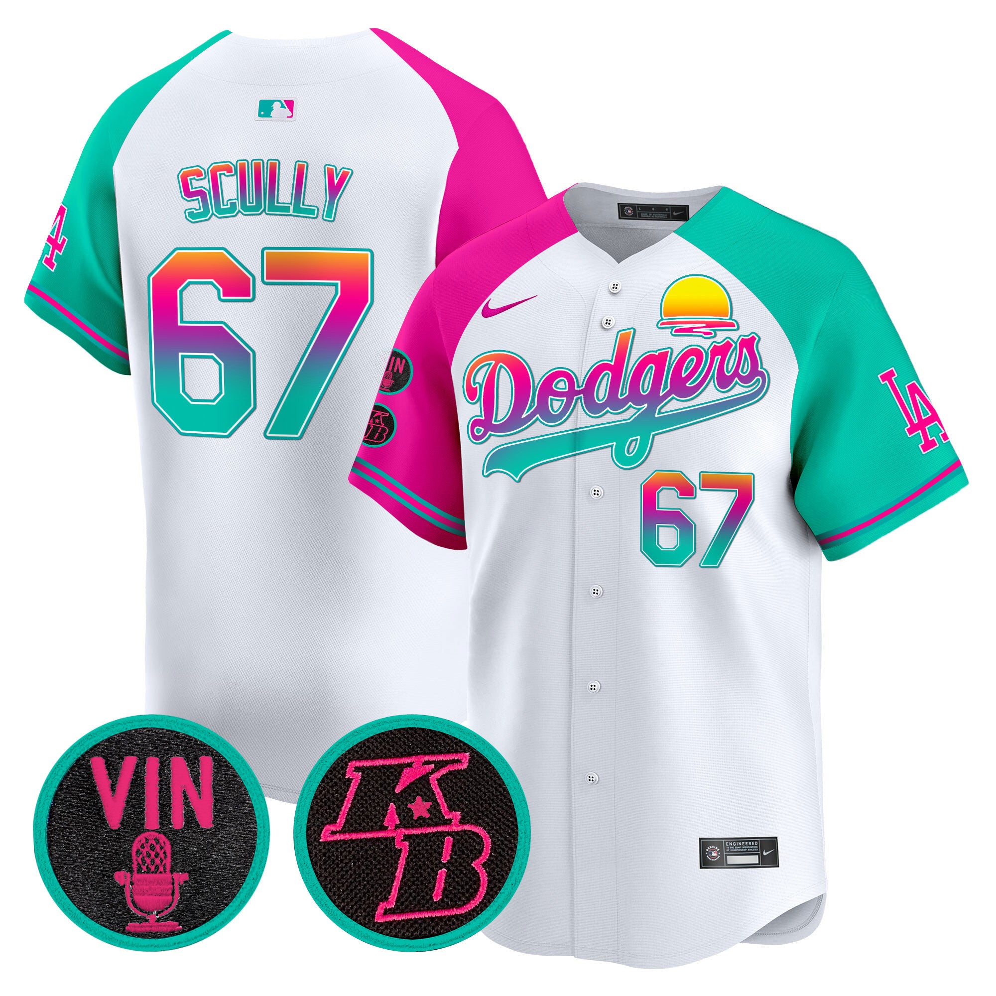 Men's Dodgers 2024 Los Angeles City Style Vapor Premier Limited Jersey V2 - All Stitched - Alternate, Vin Scully