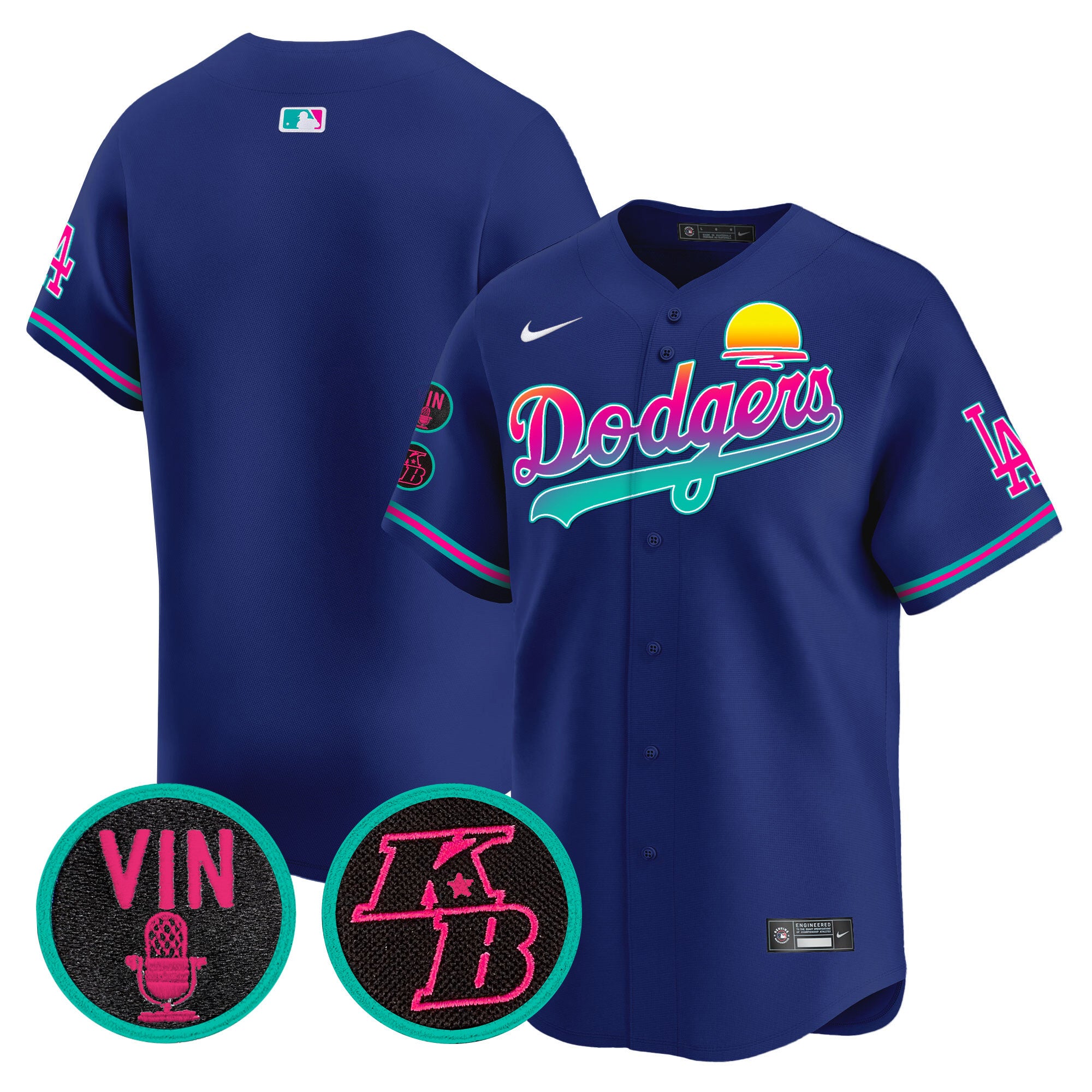 Men's Dodgers 2024 Los Angeles City Style Vapor Premier Limited Jersey V2 - All Stitched - Royal, Team