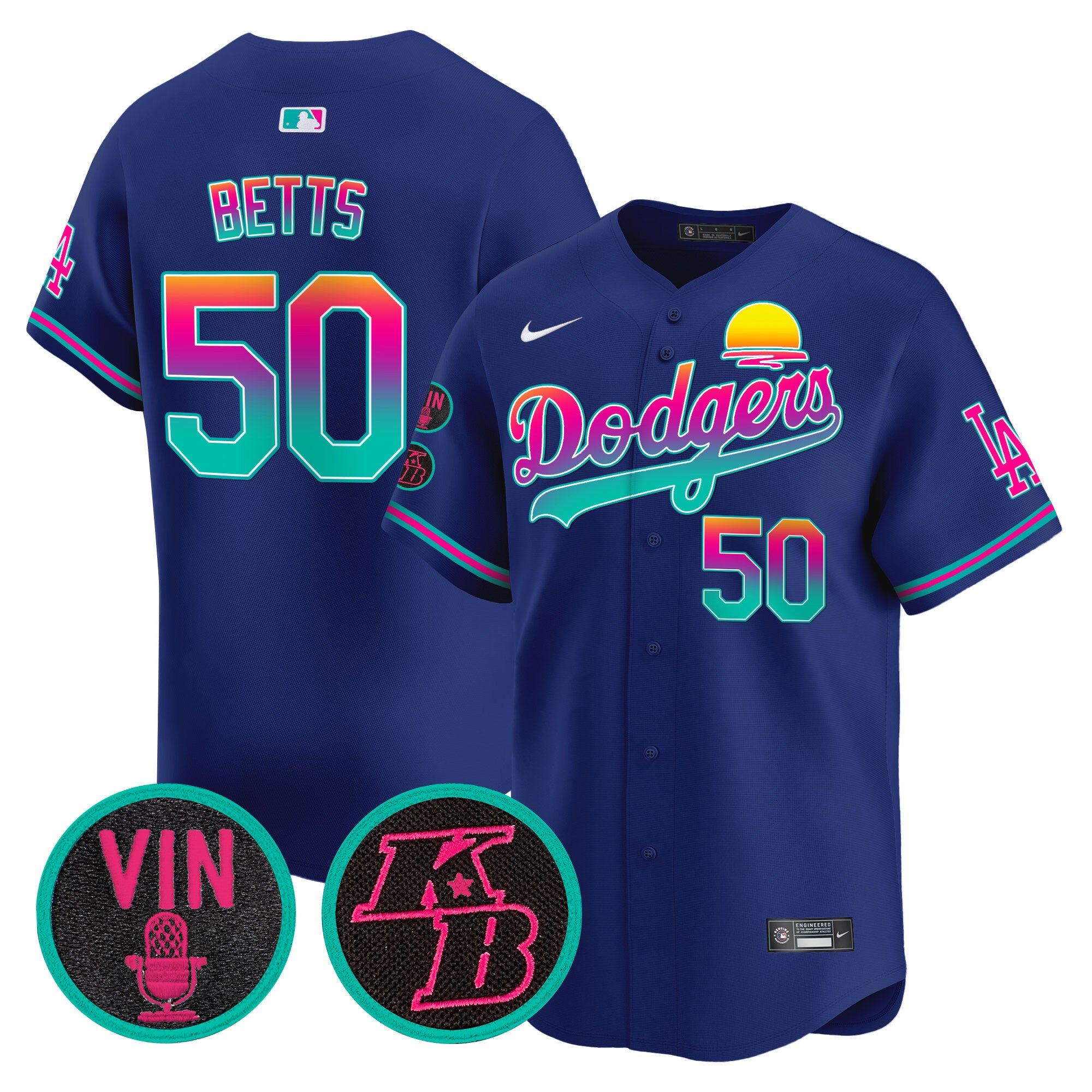 Men's Dodgers 2024 Los Angeles City Style Vapor Premier Limited Jersey V2 - All Stitched - Royal, Mookie Betts