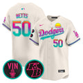 Men's Dodgers 2024 Los Angeles City Style Vapor Premier Limited Jersey V2 - All Stitched - Cream, Mookie Betts