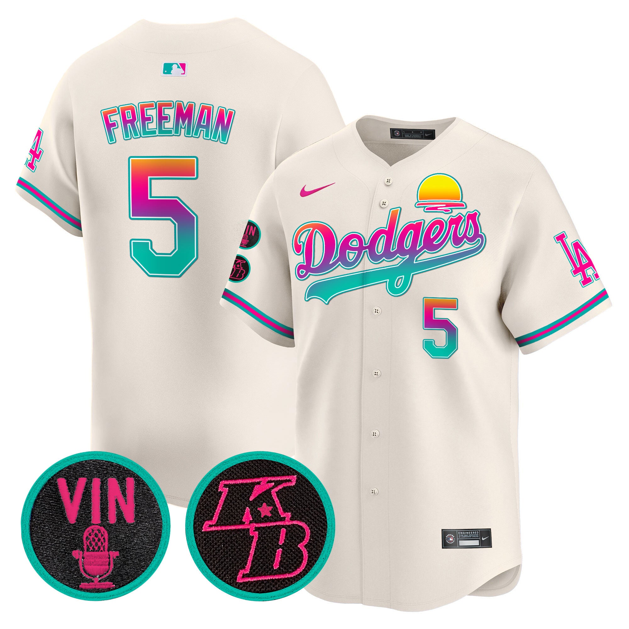 Men's Dodgers 2024 Los Angeles City Style Vapor Premier Limited Jersey V2 - All Stitched - Cream, Freddie Freeman