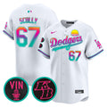 Men's Dodgers 2024 Los Angeles City Style Vapor Premier Limited Jersey V2 - All Stitched - White, Vin Scully