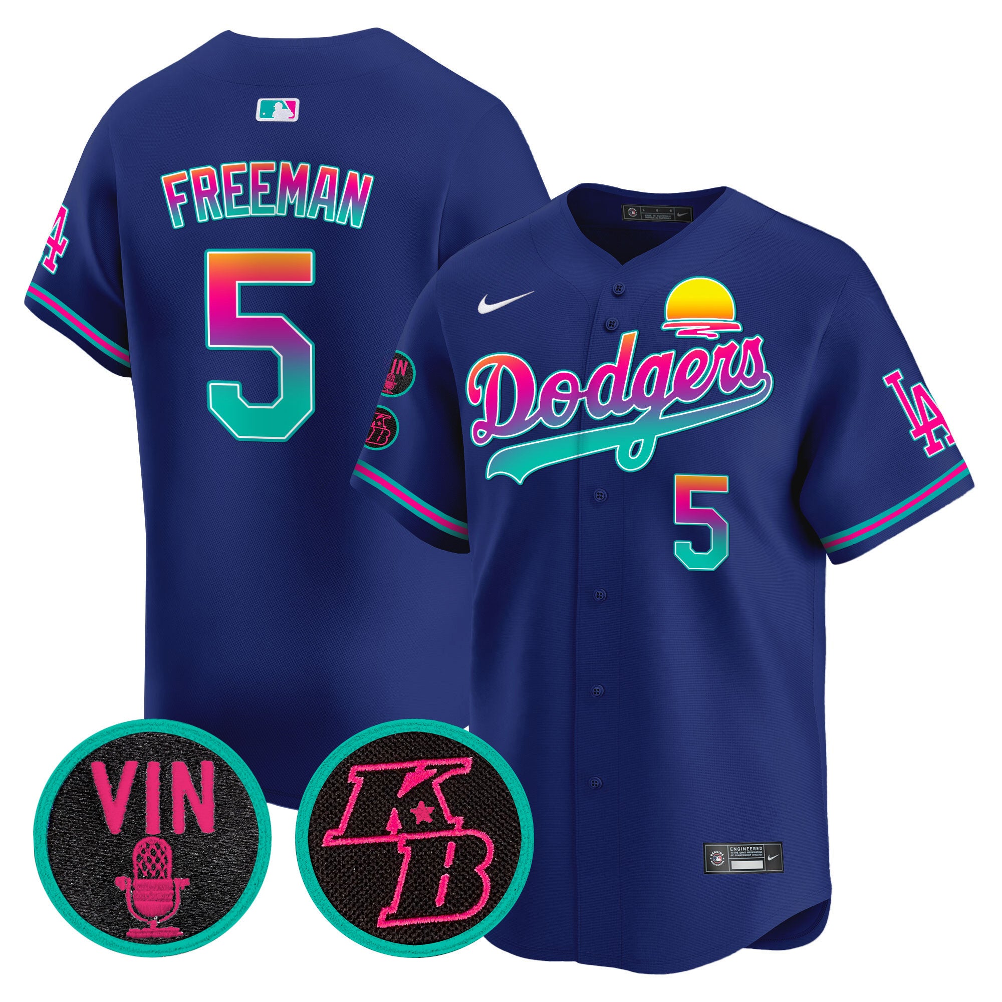 Men's Dodgers 2024 Los Angeles City Style Vapor Premier Limited Jersey V2 - All Stitched - Royal, Freddie Freeman