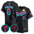 Men's Dodgers 2024 Los Angeles City Style Vapor Premier Limited Jersey V2 - All Stitched - Black, Kike Hernandez