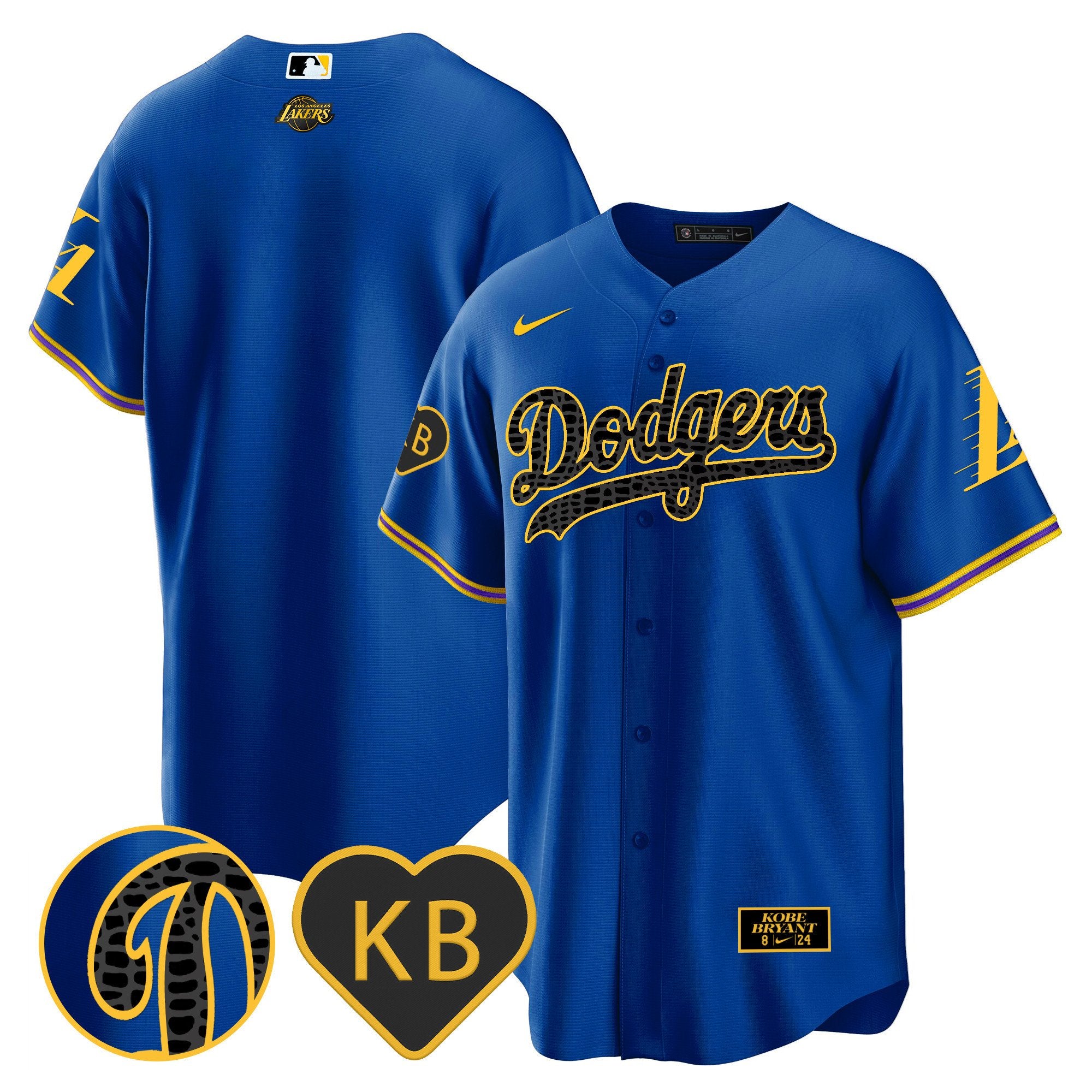 Men's Dodgers 2024 Mamba Baseball Jersey - All Stitched - Royal, Team