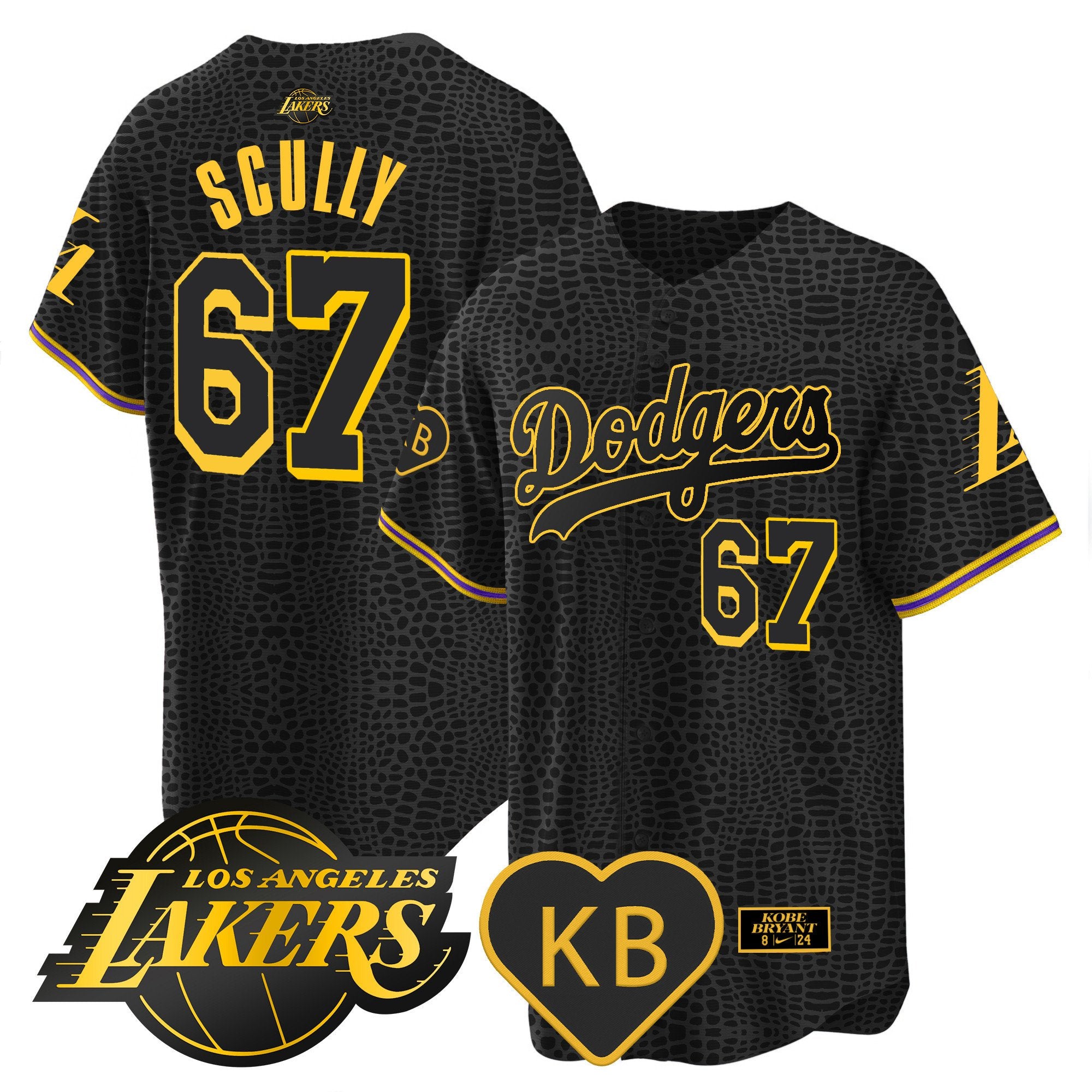 Men's Dodgers 2024 Mamba Baseball Jersey - All Stitched - Mamba, Vin Scully