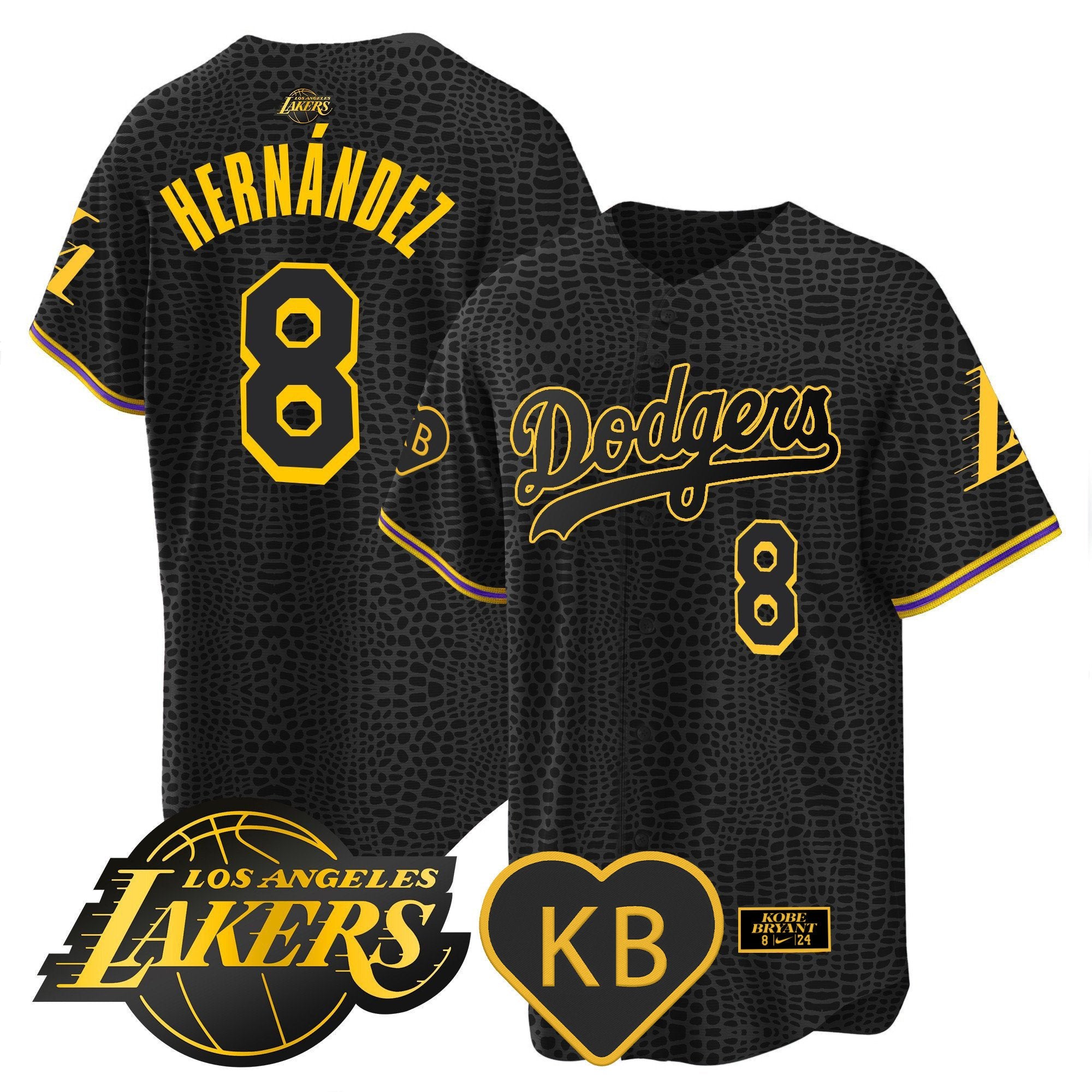 Men's Dodgers 2024 Mamba Baseball Jersey - All Stitched - Mamba, Kike Hernandez