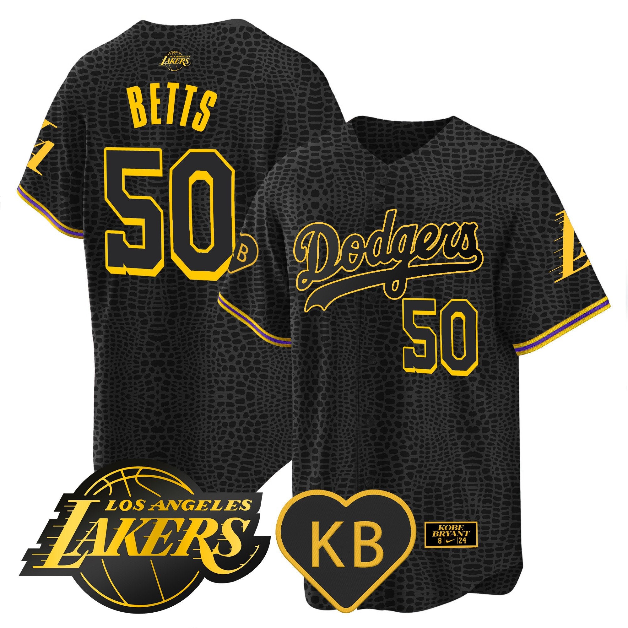 Men's Dodgers 2024 Mamba Baseball Jersey - All Stitched - Mamba, Mookie Betts