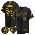 Men's Dodgers 2024 Mamba Baseball Jersey - All Stitched - Black, Kobe Bryant