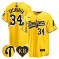 Men's Dodgers 2024 Mamba Baseball Jersey - All Stitched - Gold, Fernando Valenzuela