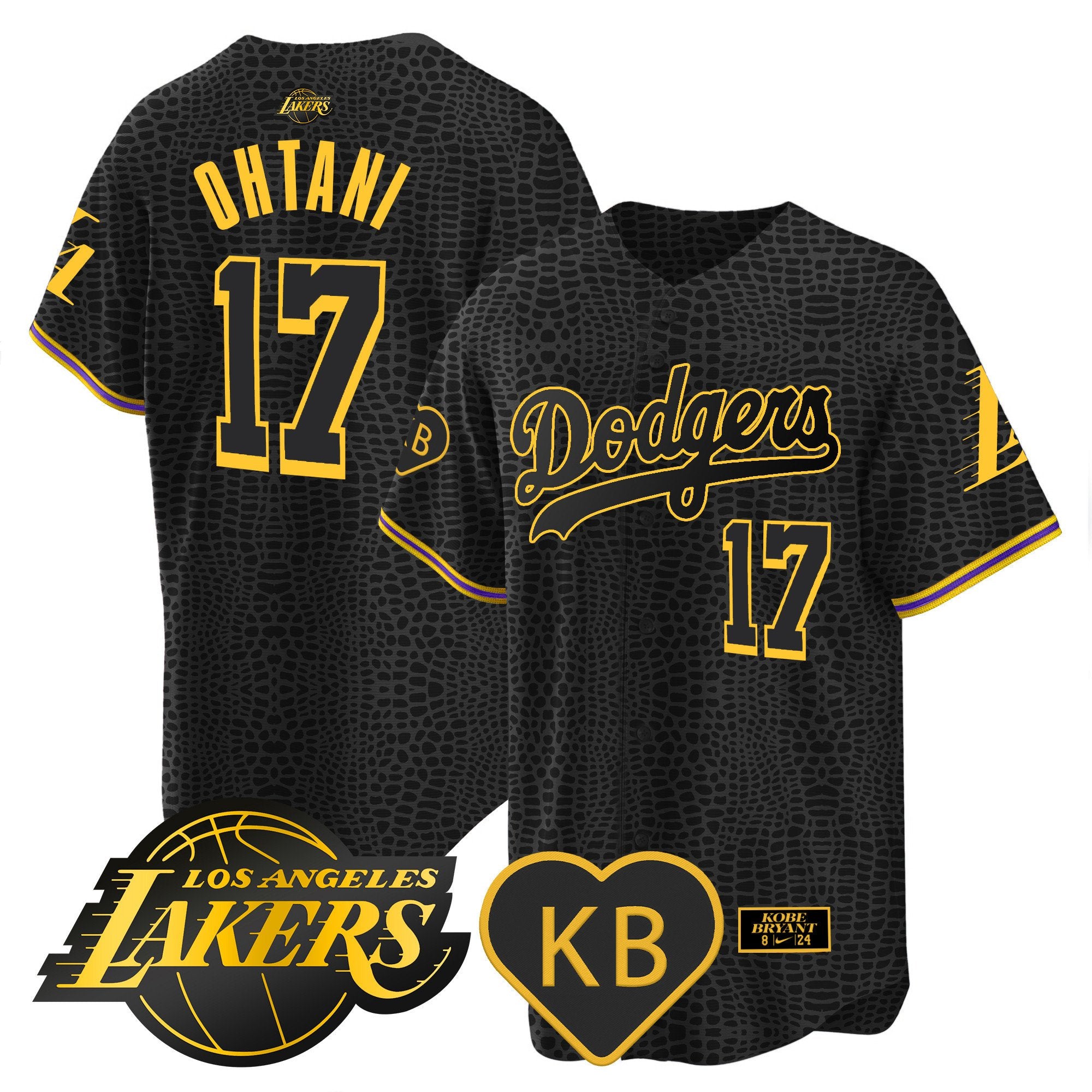 Men's Dodgers 2024 Mamba Baseball Jersey - All Stitched - Mamba, Shohei Ohtani