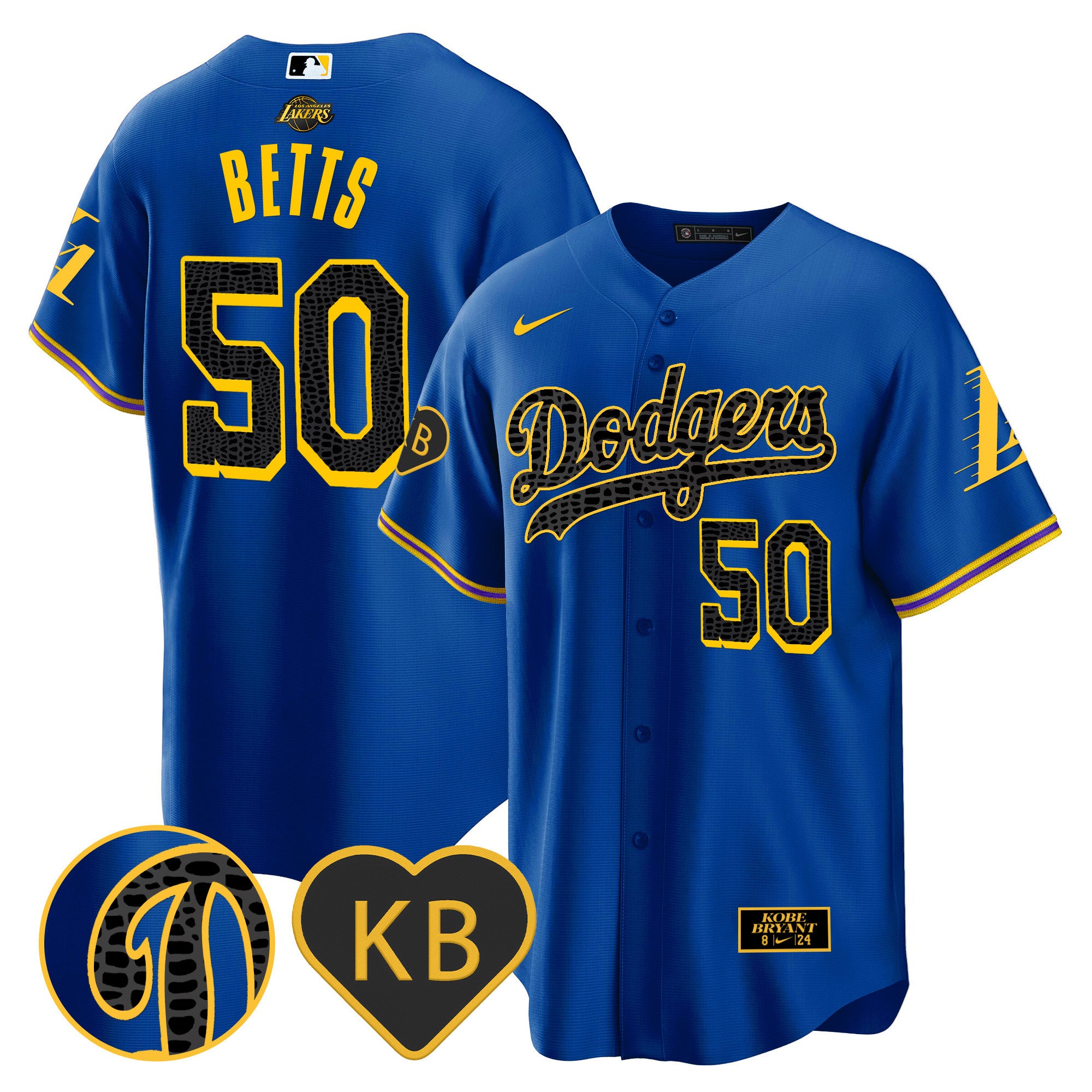 Men's Dodgers 2024 Mamba Baseball Jersey - All Stitched - Royal, Mookie Betts