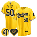 Men's Dodgers 2024 Mamba Baseball Jersey - All Stitched - Gold, Mookie Betts