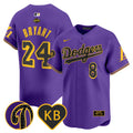 Men's Dodgers 2024 Mamba Vapor Premier Limited Jersey - All Stitched - Purple, Kobe Bryant