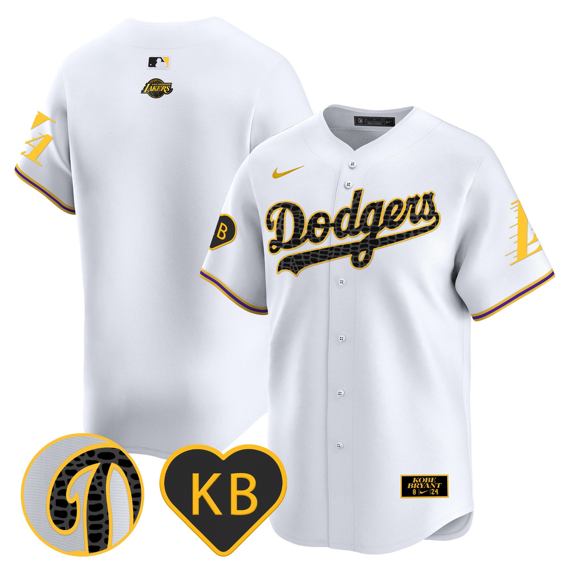 Men's Dodgers 2024 Mamba Vapor Premier Limited Jersey - All Stitched - White, Team