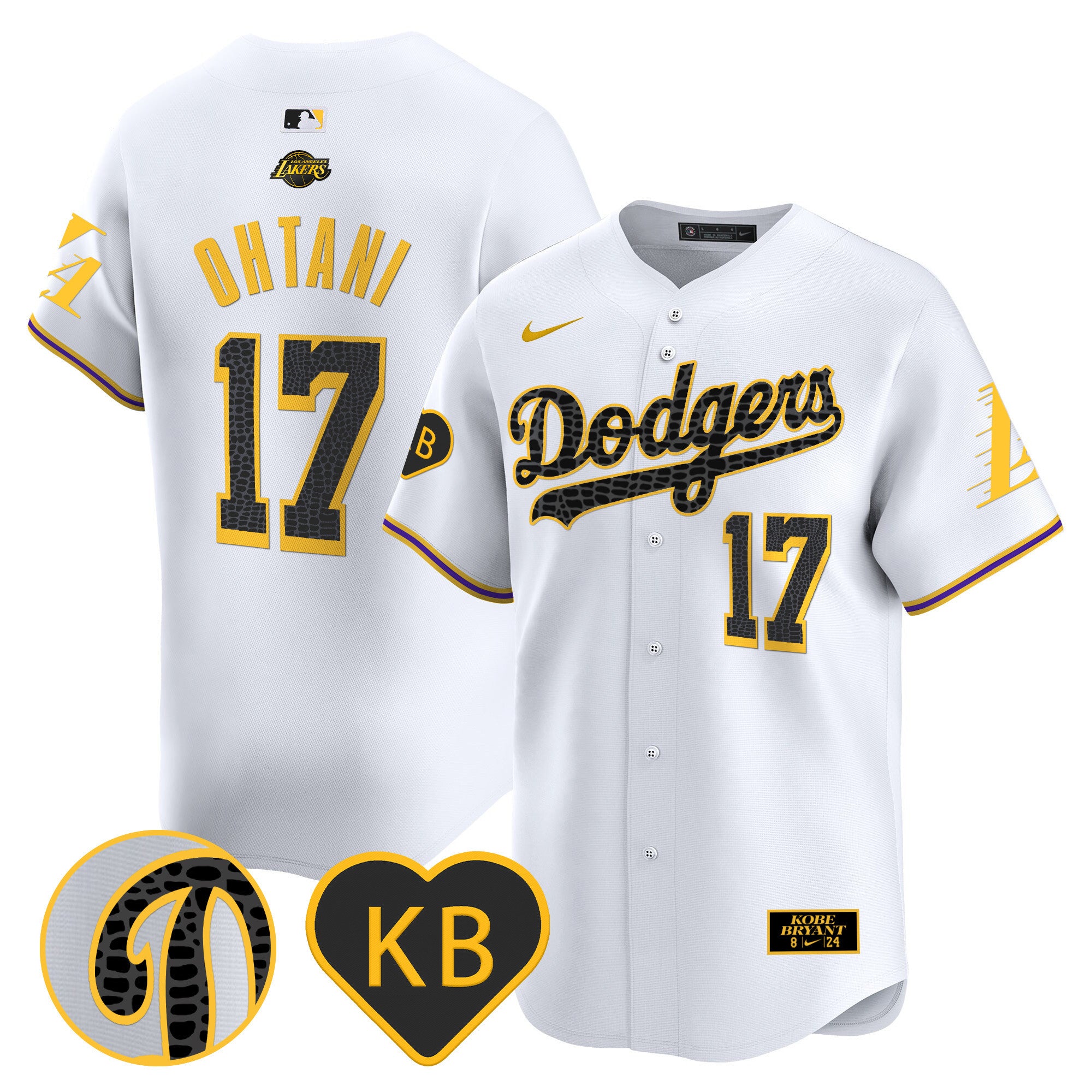 Men's Dodgers 2024 Mamba Vapor Premier Limited Jersey - All Stitched - White, Shohei Ohtani