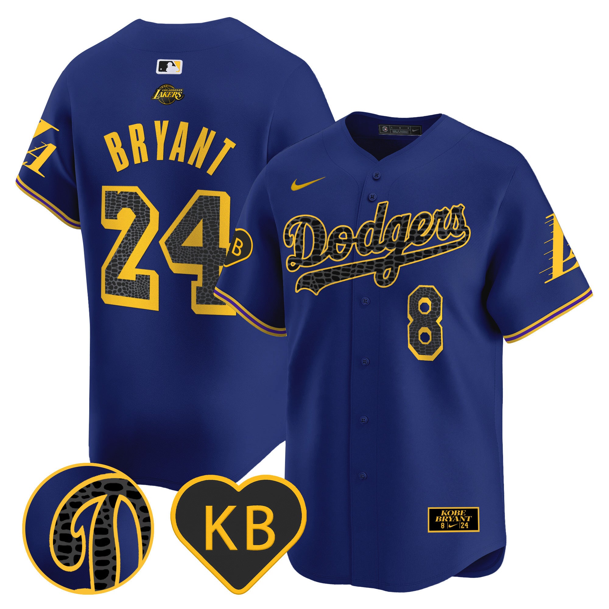 Men's Dodgers 2024 Mamba Vapor Premier Limited Jersey - All Stitched - Royal, Kobe Bryant