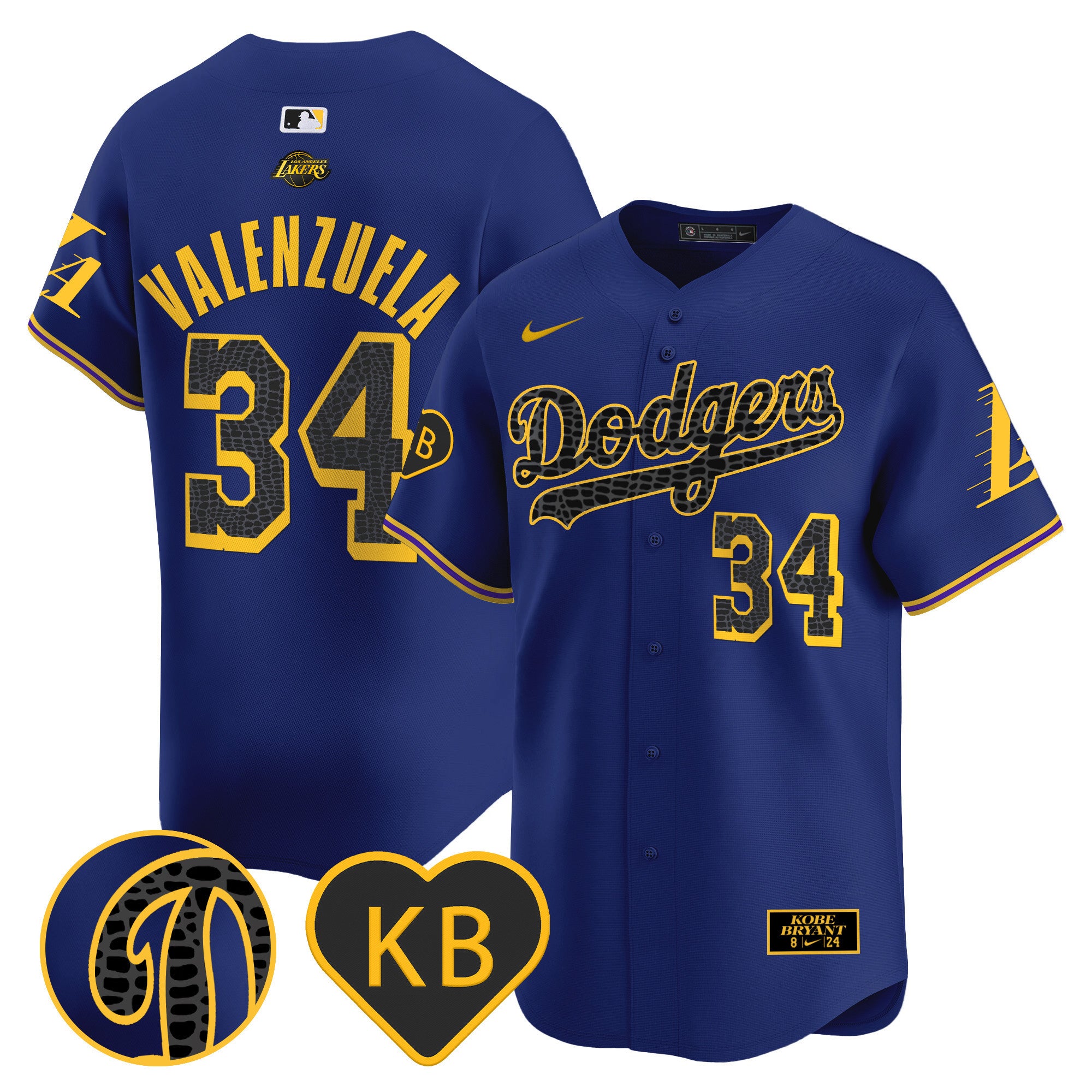 Men's Dodgers 2024 Mamba Vapor Premier Limited Jersey - All Stitched - Royal, Fernando Valenzuela