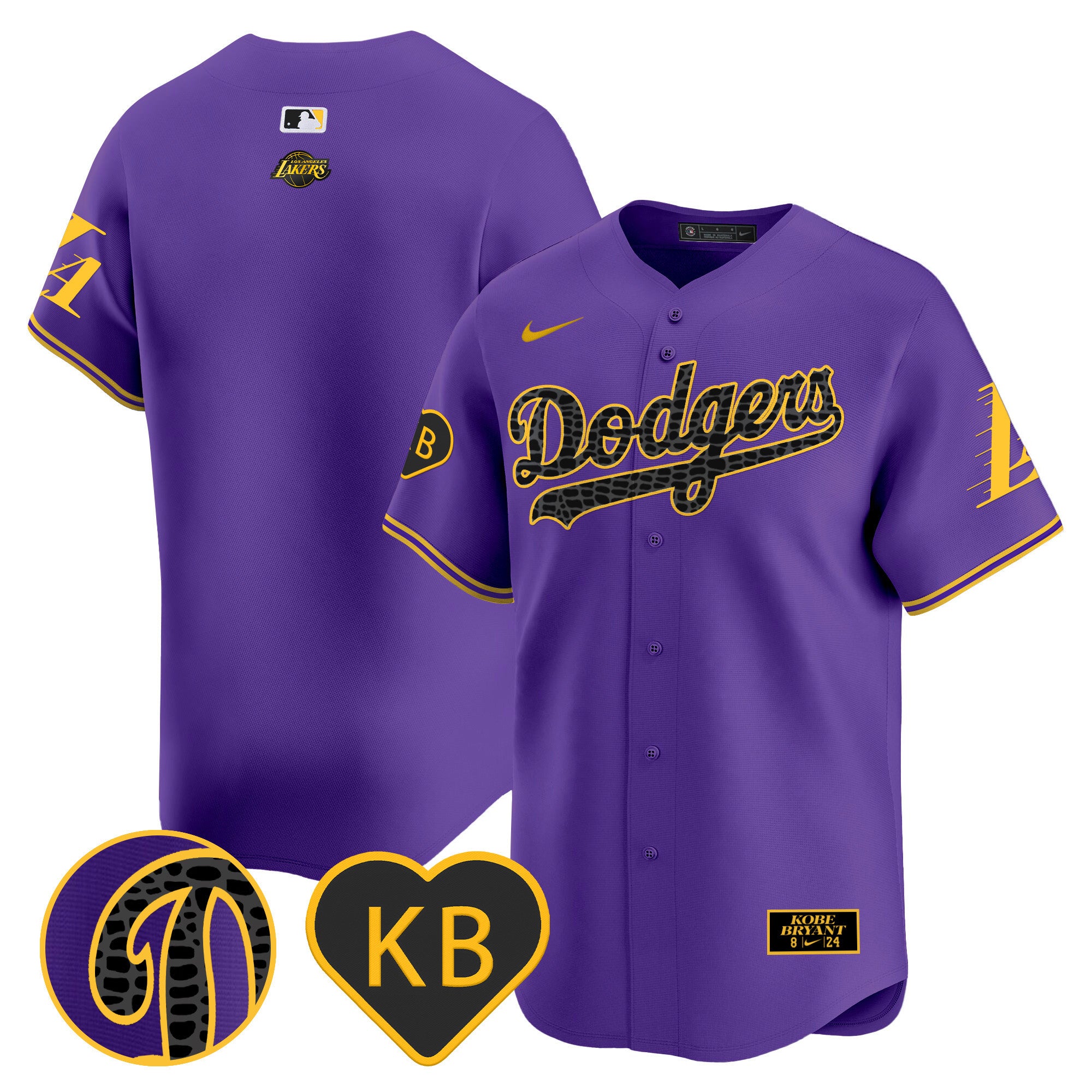 Men's Dodgers 2024 Mamba Vapor Premier Limited Jersey - All Stitched - Purple, Team