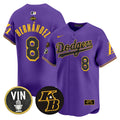 Men's Dodgers 2024 Mamba Vapor Premier Limited Jersey V2 - All Stitched - Purple, Kike Hernandez