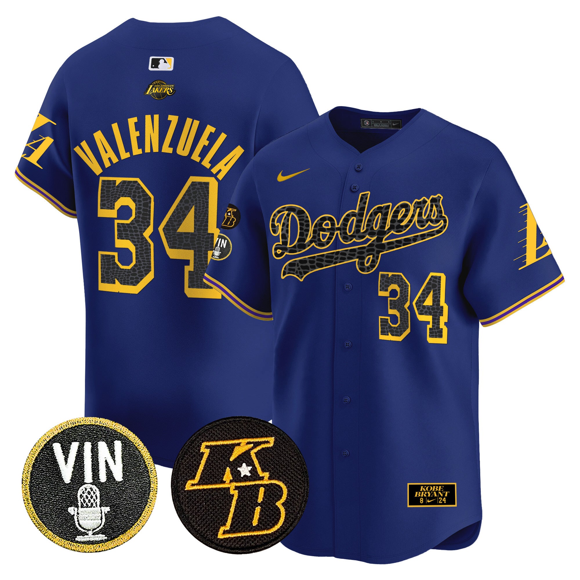 Men's Dodgers 2024 Mamba Vapor Premier Limited Jersey V2 - All Stitched - Royal, Fernando Valenzuela