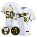 Men's Dodgers 2024 Mamba Vapor Premier Limited Jersey V2 - All Stitched - White, Mookie Betts