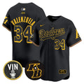 Men's Dodgers 2024 Mamba Vapor Premier Limited Jersey V2 - All Stitched - Black, Fernando Valenzuela