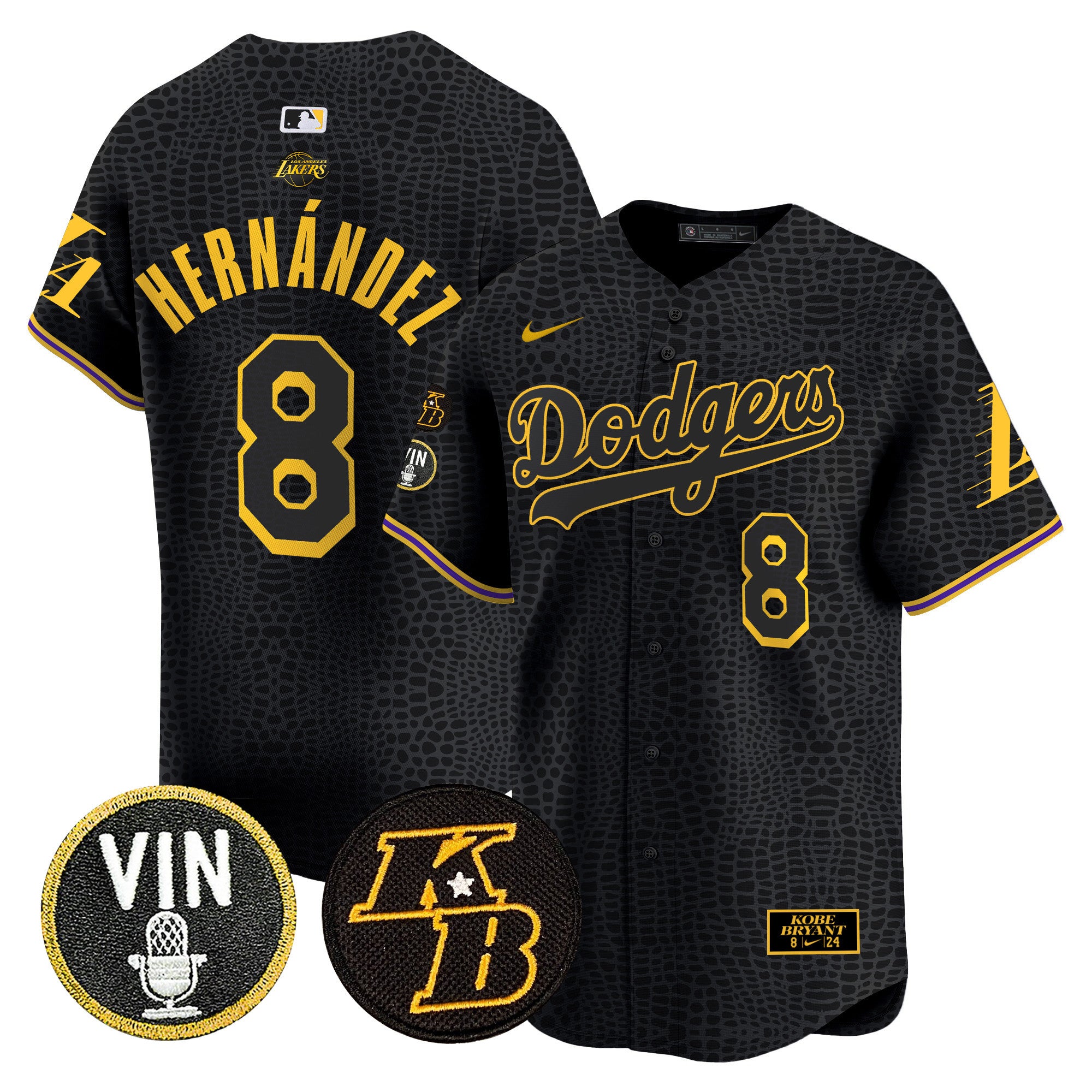 Men's Dodgers 2024 Mamba Vapor Premier Limited Jersey V2 - All Stitched - Mamba, Kike Hernandez