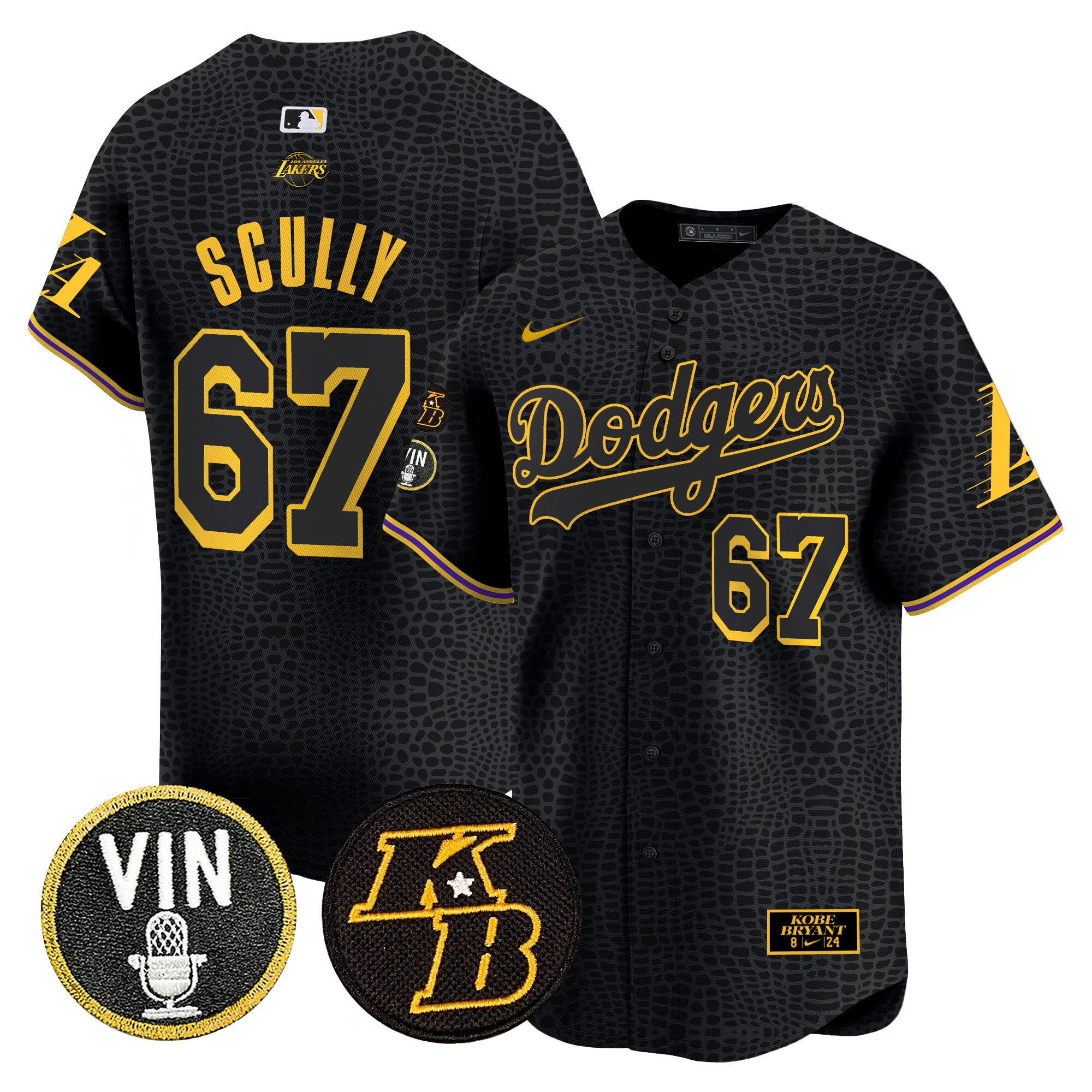 Men's Dodgers 2024 Mamba Vapor Premier Limited Jersey V2 - All Stitched - Mamba, Vin Scully