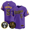 Men's Dodgers 2024 Mamba Vapor Premier Limited Jersey V2 - All Stitched - Purple, Freddie Freeman