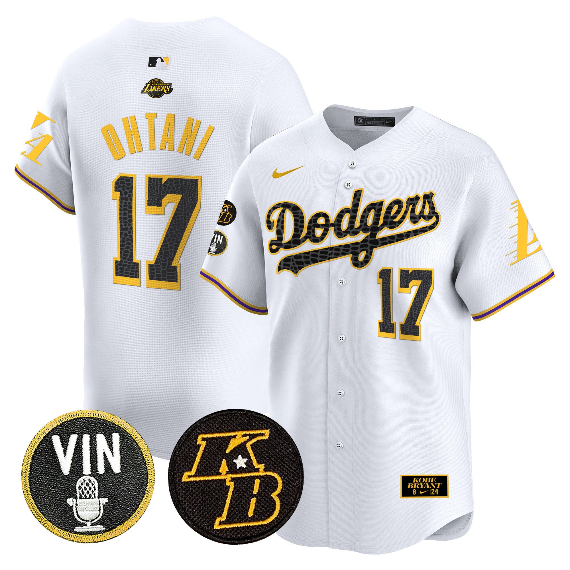 Men's Dodgers 2024 Mamba Vapor Premier Limited Jersey V2 - All Stitched - White, Shohei Ohtani
