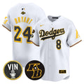 Men's Dodgers 2024 Mamba Vapor Premier Limited Jersey V2 - All Stitched - White, Kobe Bryant