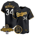 Men's Dodgers 2024 World Series Champions Gold Trim Vapor Premier Limited Jersey V2 - All Stitched