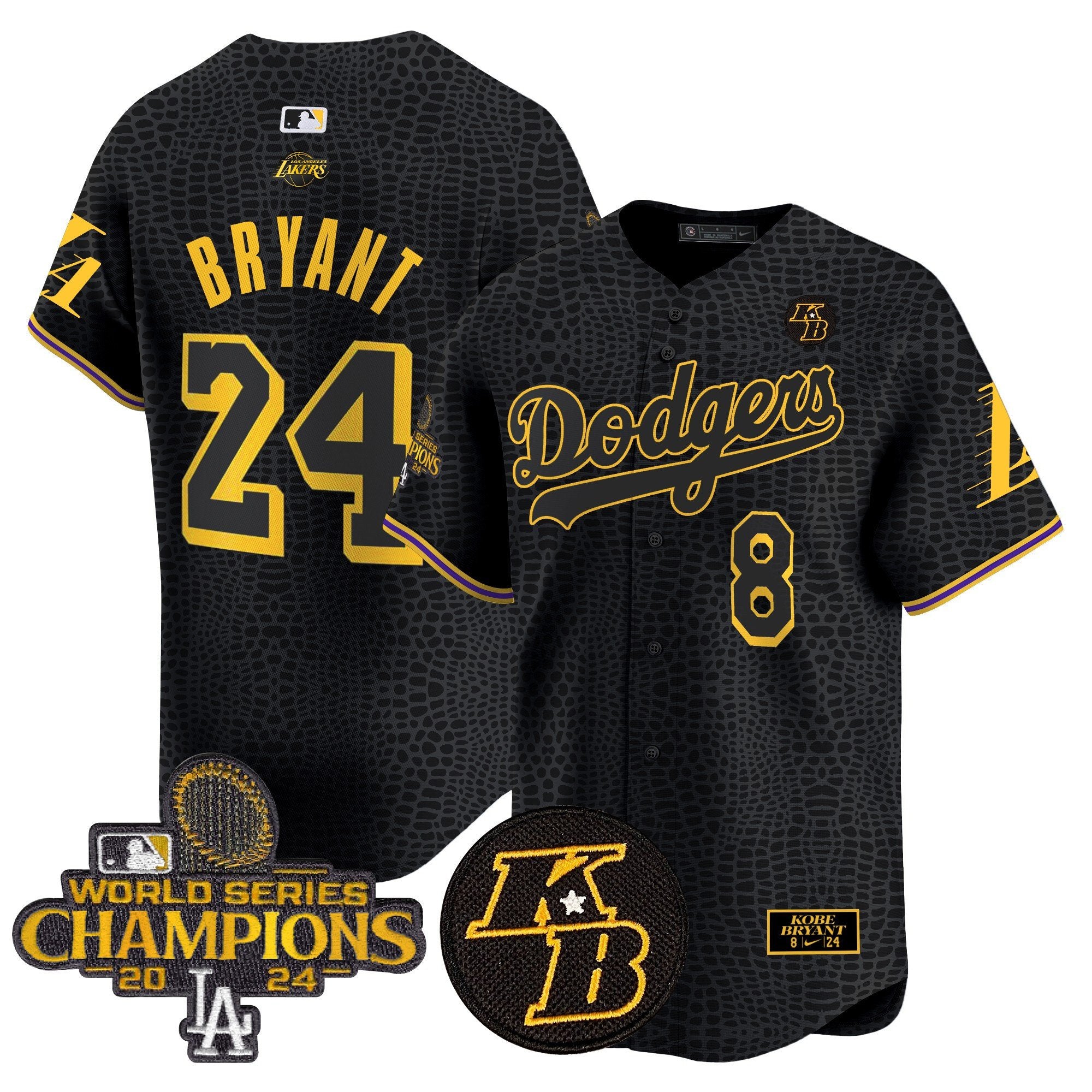 Men's Dodgers 2024 World Series Champions Mamba Vapor Premier Limited Jersey - All Stitched