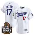 Men's Dodgers 2024 World Series Vapor Premier Limited Jersey - All Stitched - White, Shohei Ohtani