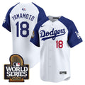 Men's Dodgers 2024 World Series Vapor Premier Limited Jersey - All Stitched - Alternate White, Yamamoto