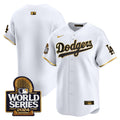 Men's Dodgers 2024 World Series Vapor Premier Limited Jersey - All Stitched - White Gold, Team
