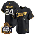 Men's Dodgers 2024 World Series Vapor Premier Limited Jersey - All Stitched - Black Gold, Kobe Bryant