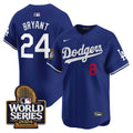Men's Dodgers 2024 World Series Vapor Premier Limited Jersey - All Stitched - Royal, Kobe Bryant